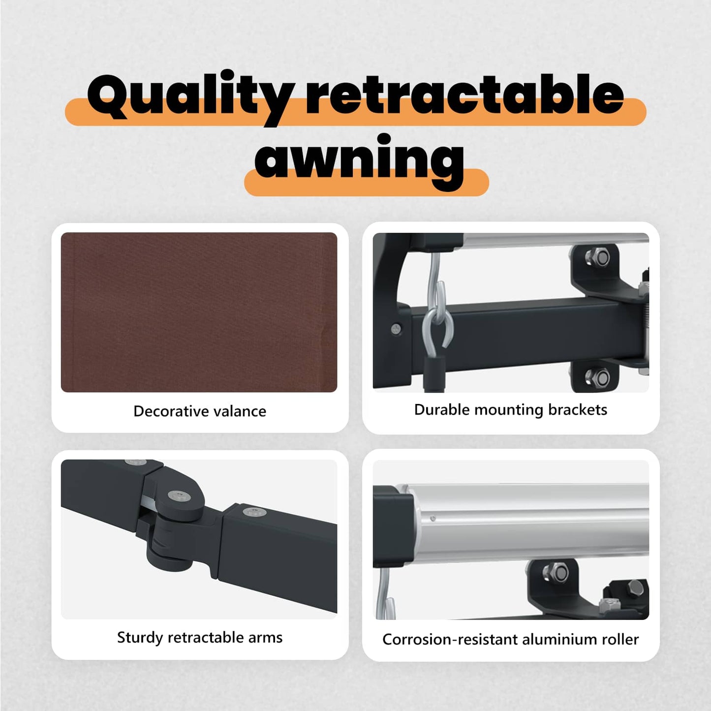 Retractable Awning Brown 350 x 200 cm Fabric