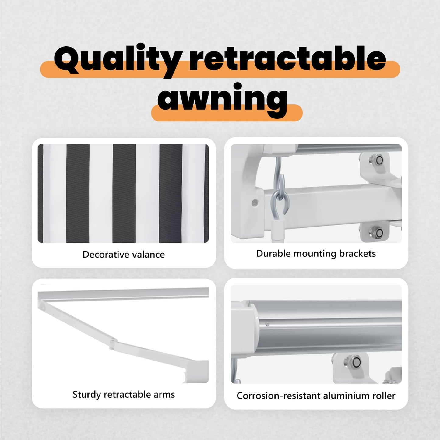 Retractable Awning Anthracite 350 x 200 cm Fabric