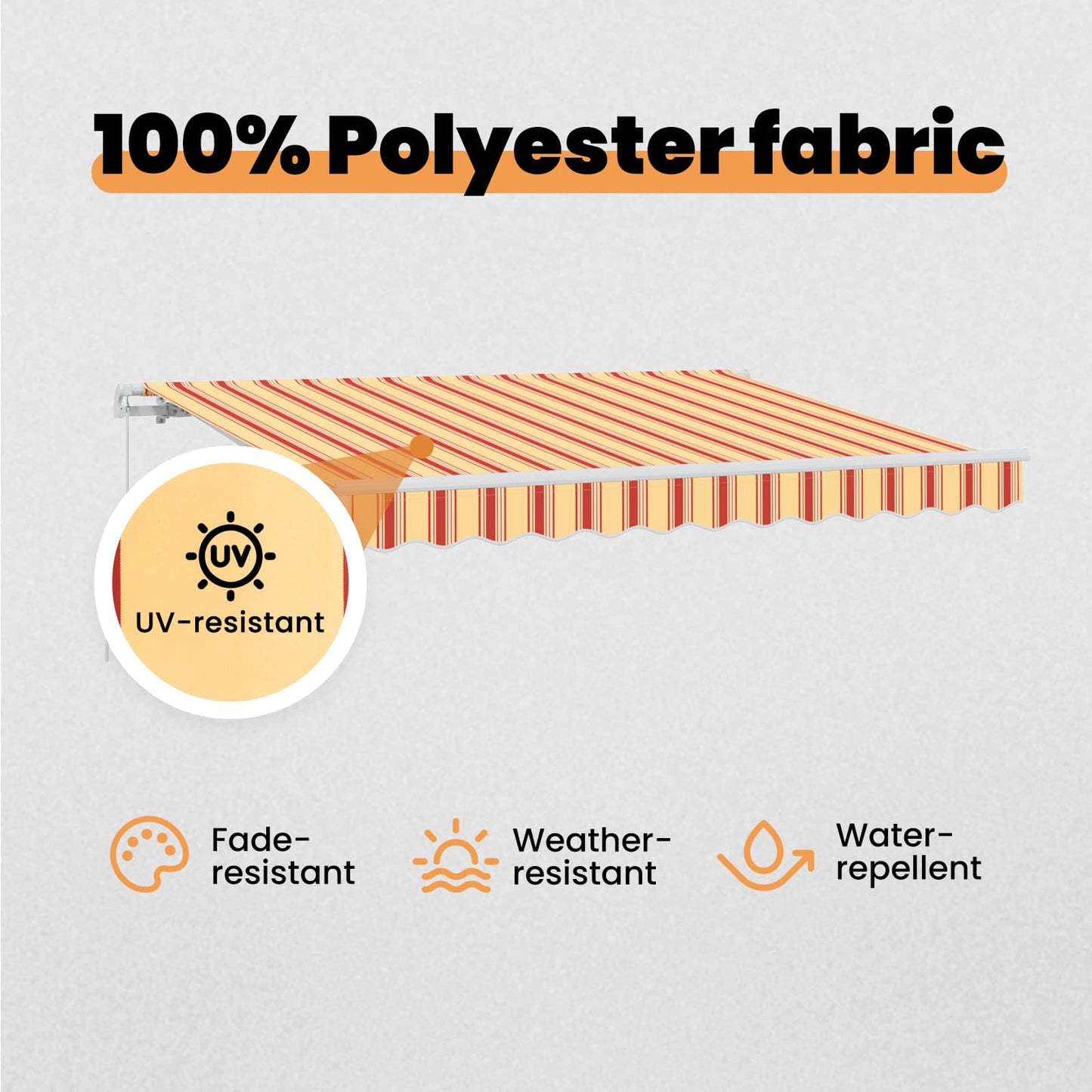 Retractable Awning Yellow 350 x 200 cm Fabric