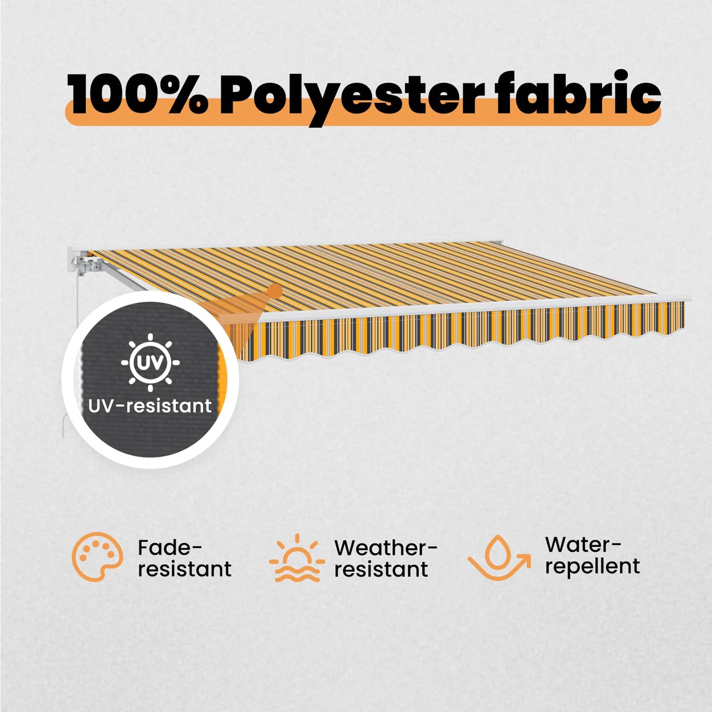 Awning Frame Yellow and Grey 350 x 200 cm