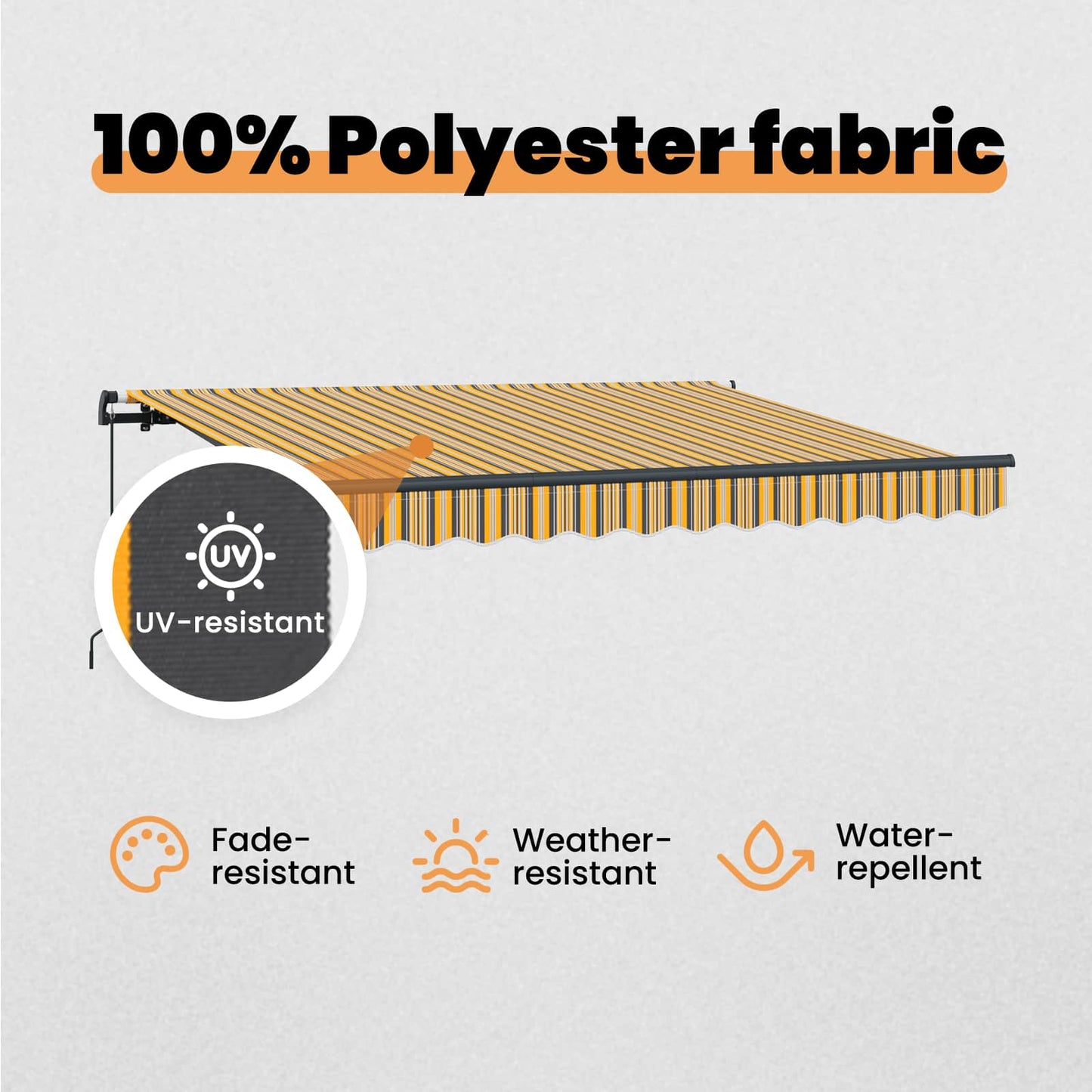 Retractable Awning Yellow 350 x 200 cm Fabric