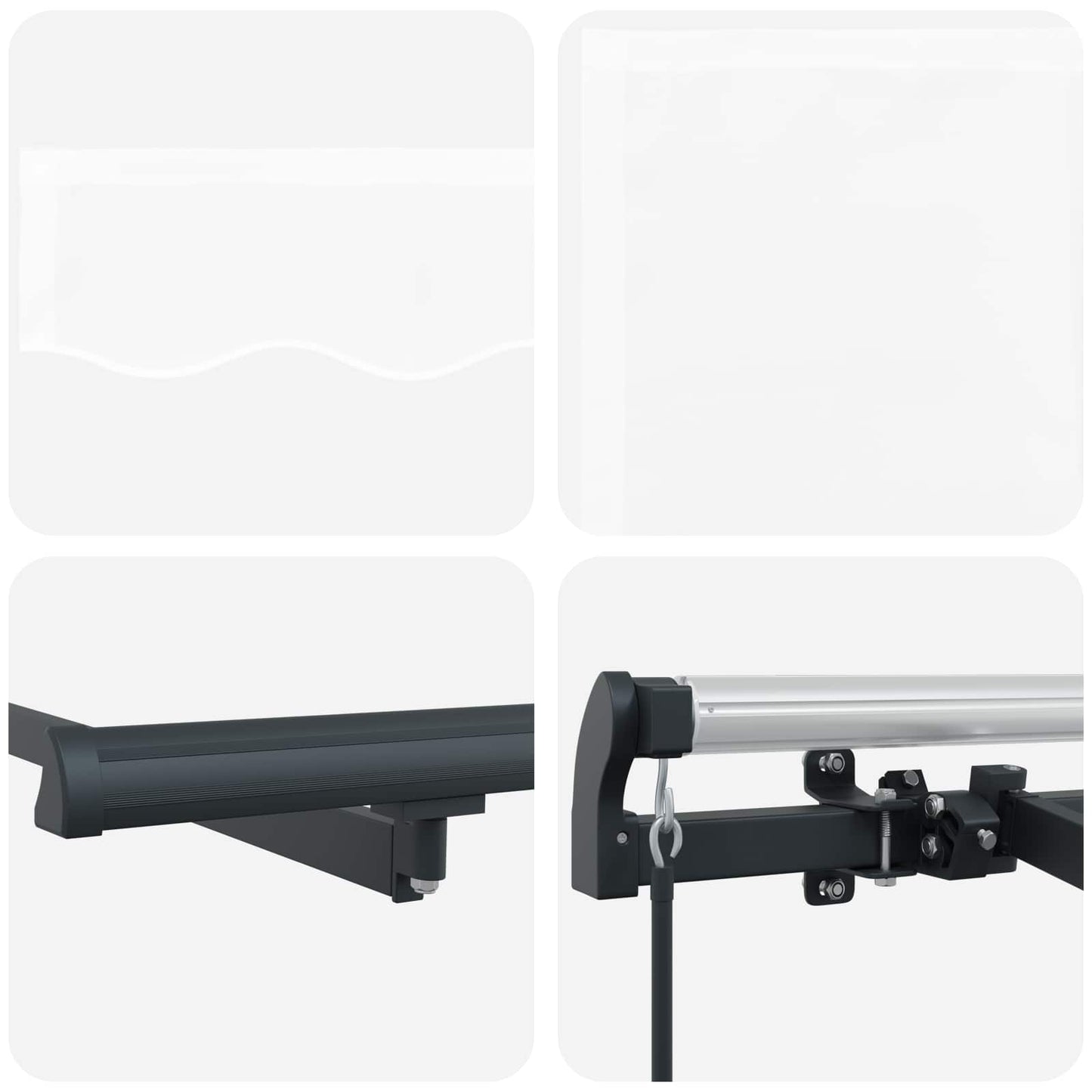 Retractable Awning White 350 x 200 cm Fabric