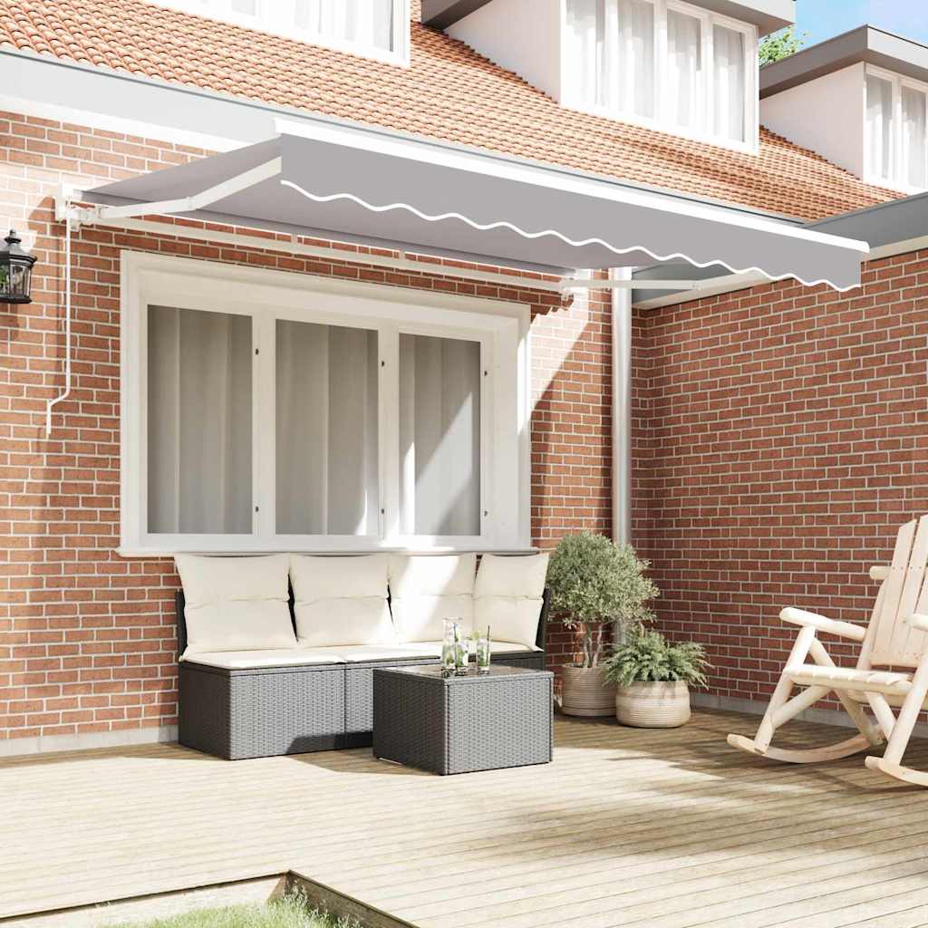 Awning Frame Light Grey 350 x 200 cm Polyester with PU coating