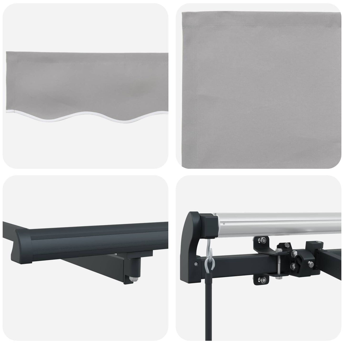 Retractable Awning Manual Light Grey 350 x 200 cm Fabric