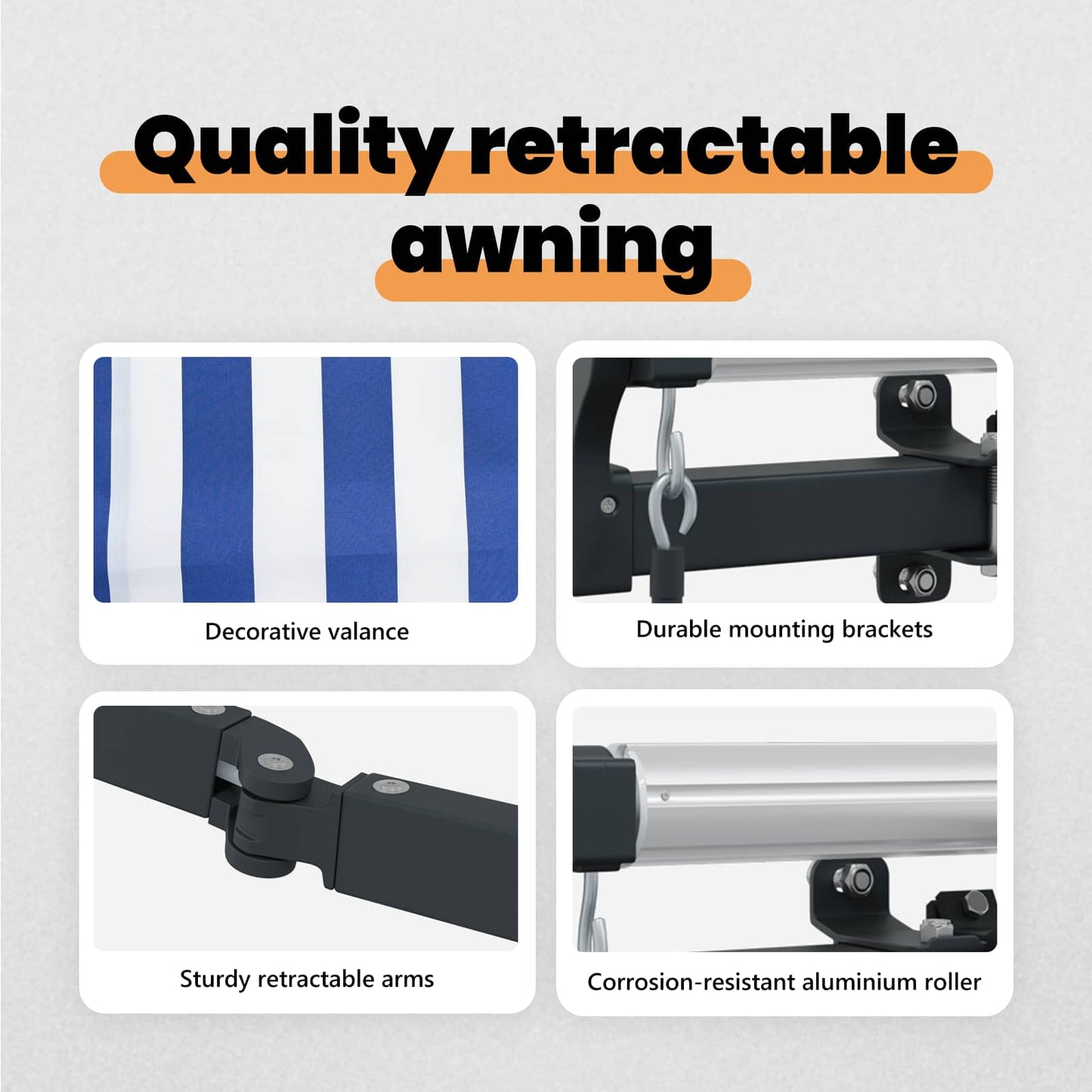 Retractable Awning Blue 400 x 200 cm Fabric