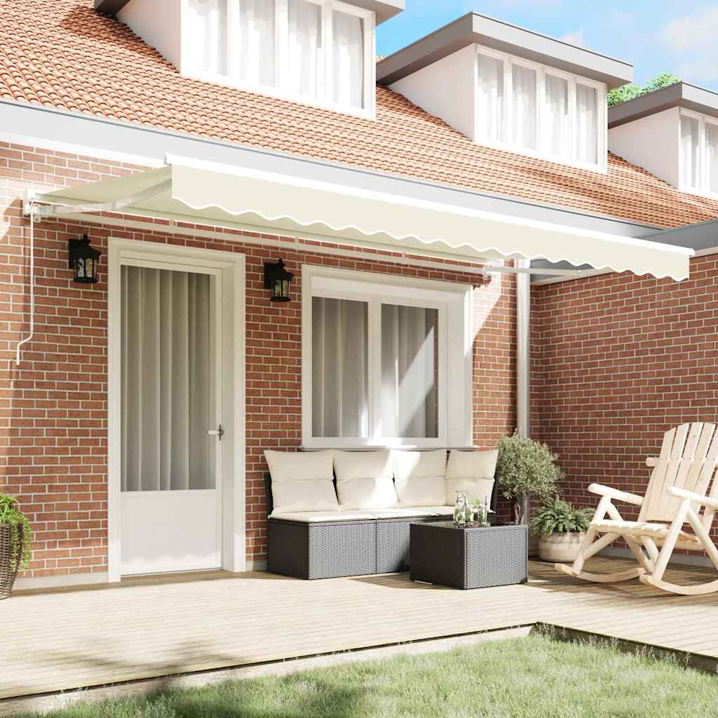 Awning Frame Cream 400 x 200 cm Polyester with PU coating