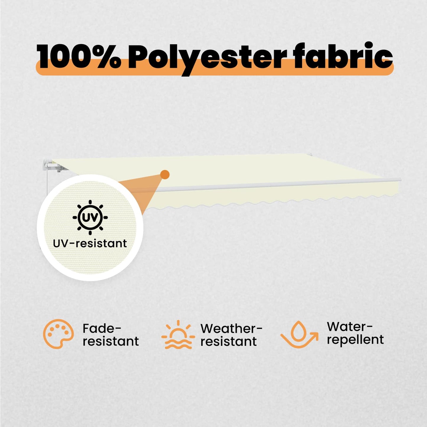 Retractable Awning Cream 400 x 200 cm Fabric