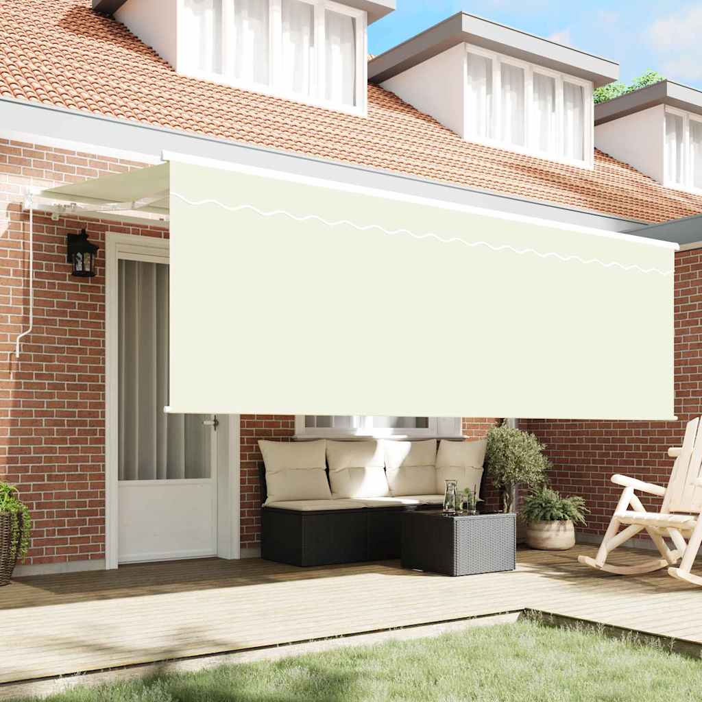 Retractable Awning Cream 400 x 200 cm Polyester and Aluminium