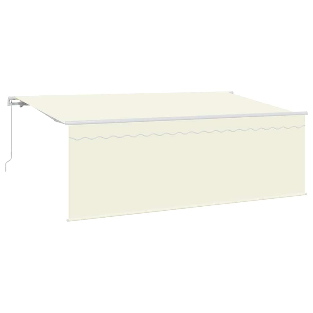 Retractable Awning Cream 400 x 200 cm Polyester and Aluminium