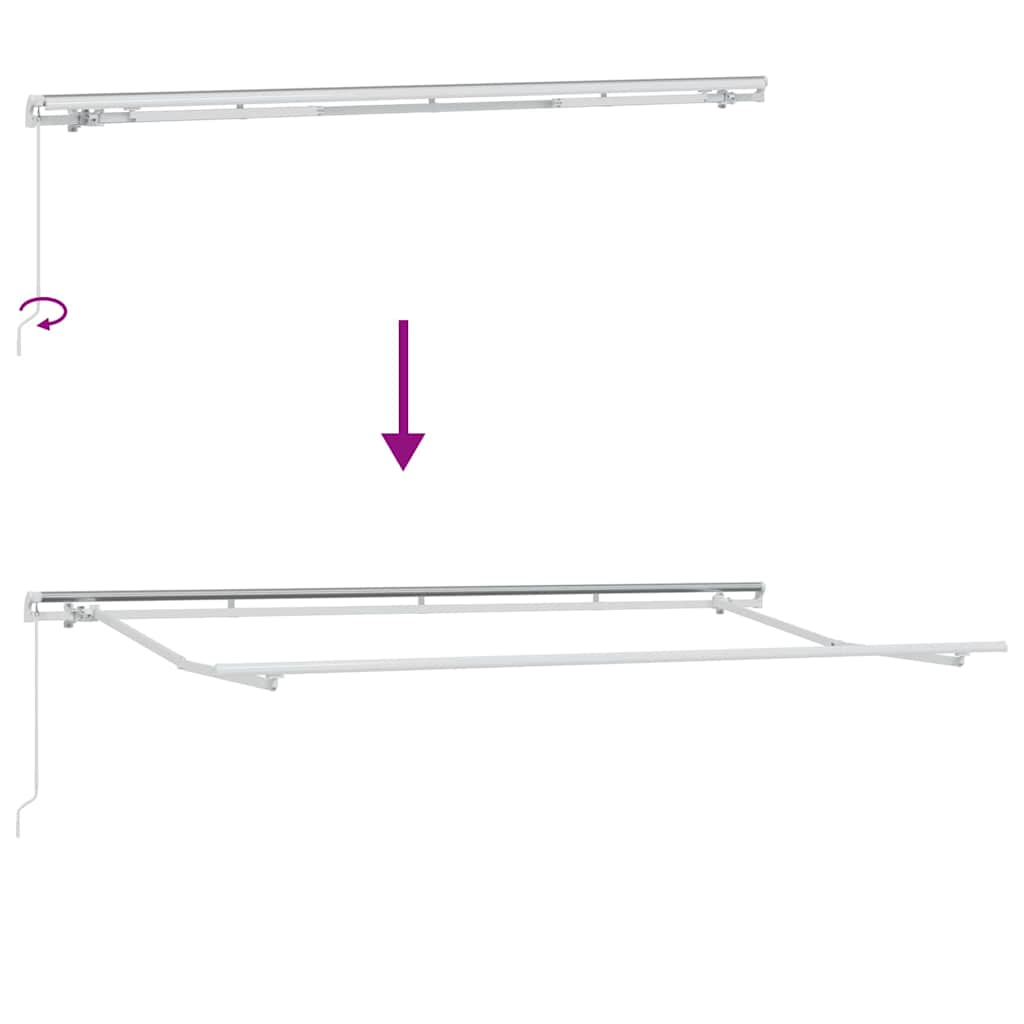 Retractable Awning Cream 400 x 200 cm Polyester and Aluminium