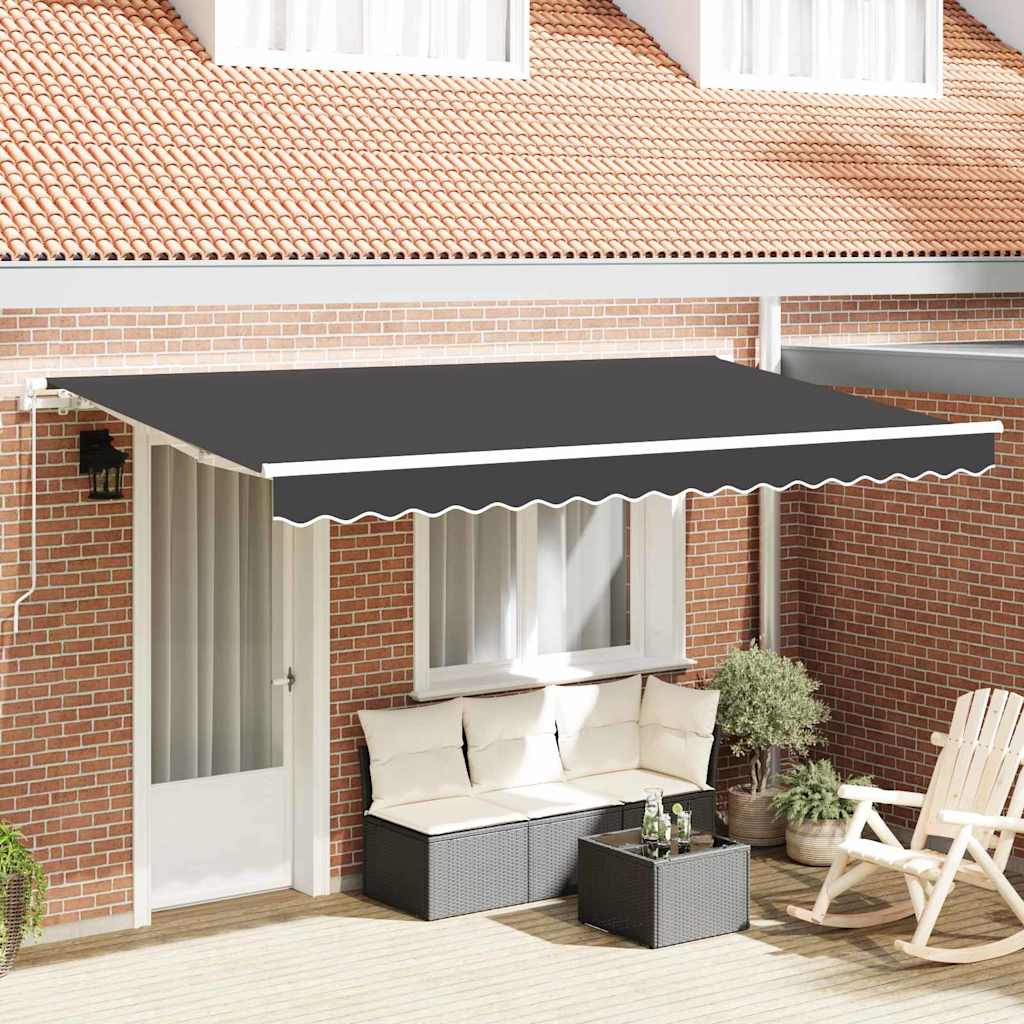 Retractable Awning Manual Anthracite 400 x 200 cm Fabric