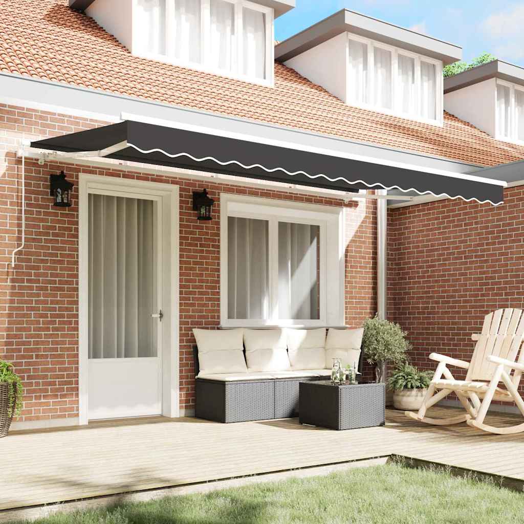 Retractable Awning Manual Anthracite 400 x 200 cm Fabric