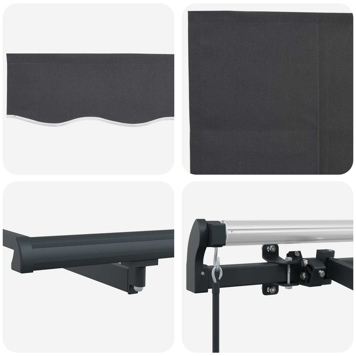 Retractable Awning Anthracite 400 x 200 cm Fabric