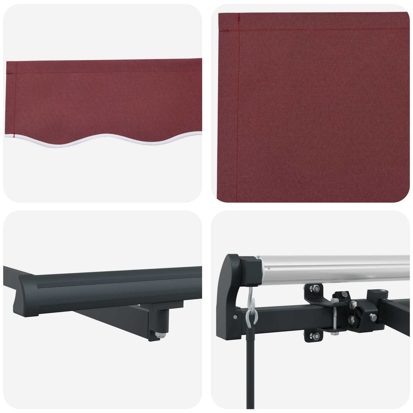 Retractable Awning Manual Burgundy 400 x 200 cm Fabric
