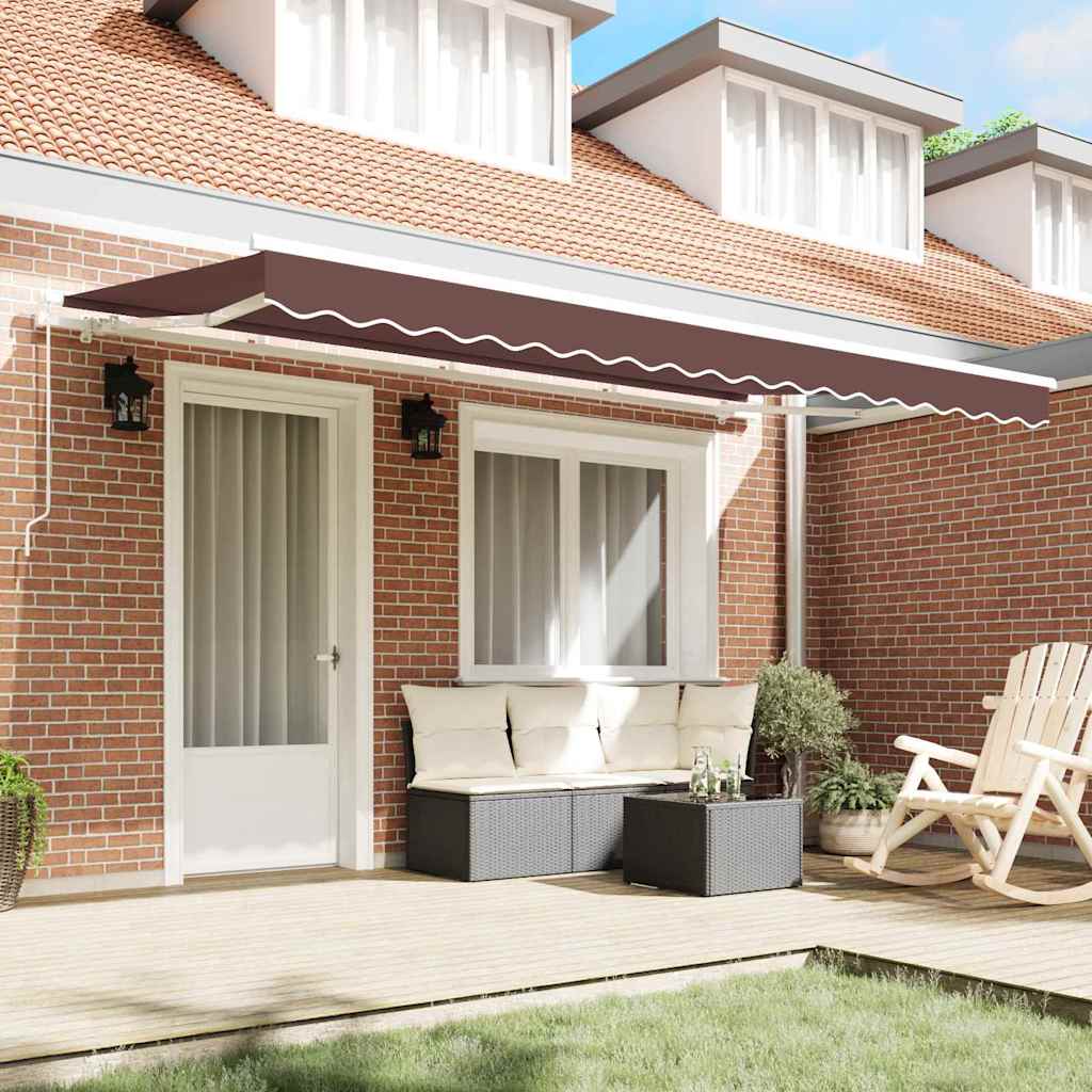 Retractable Awning Brown 400 x 200 cm Fabric