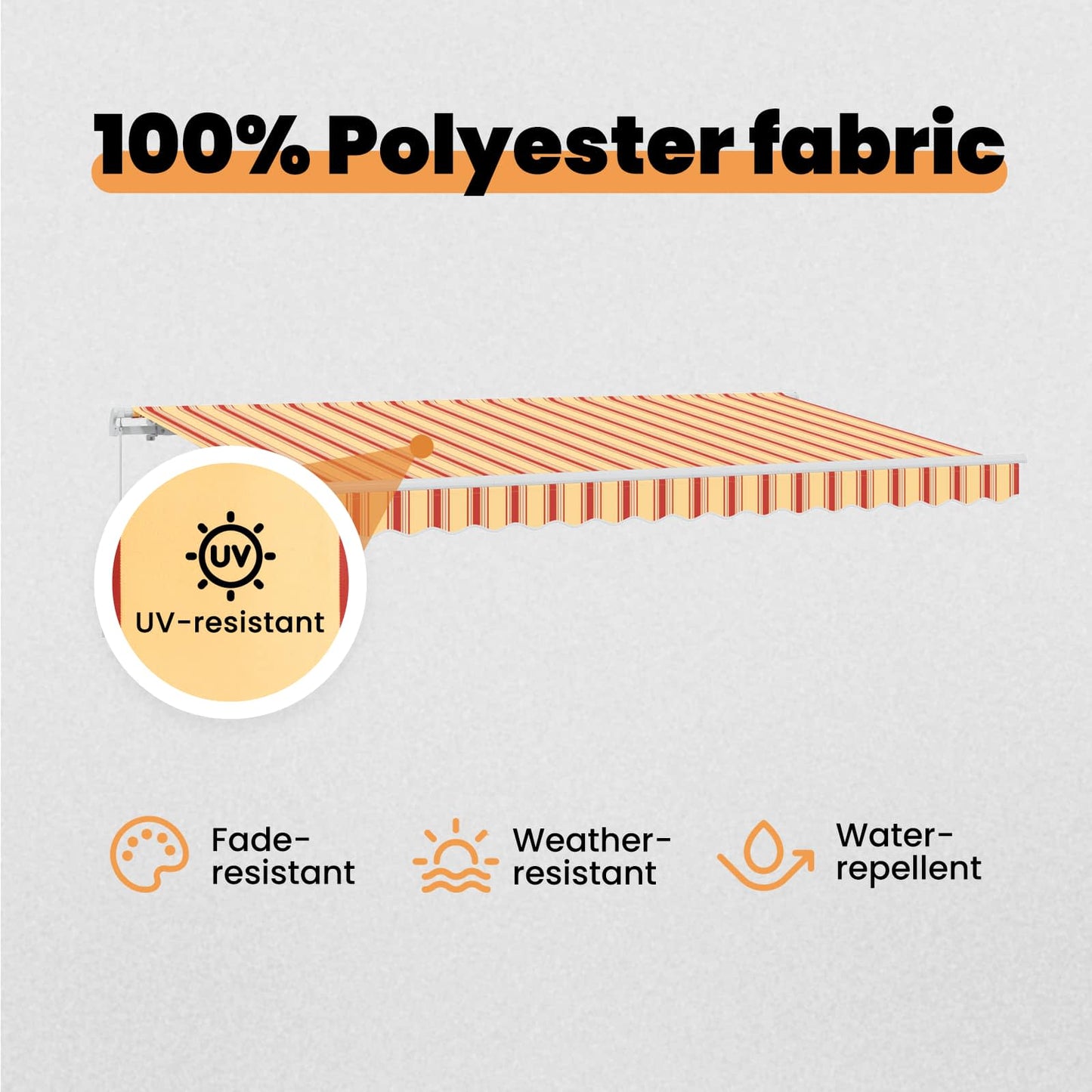 Retractable Awning Yellow 400 x 200 cm Fabric