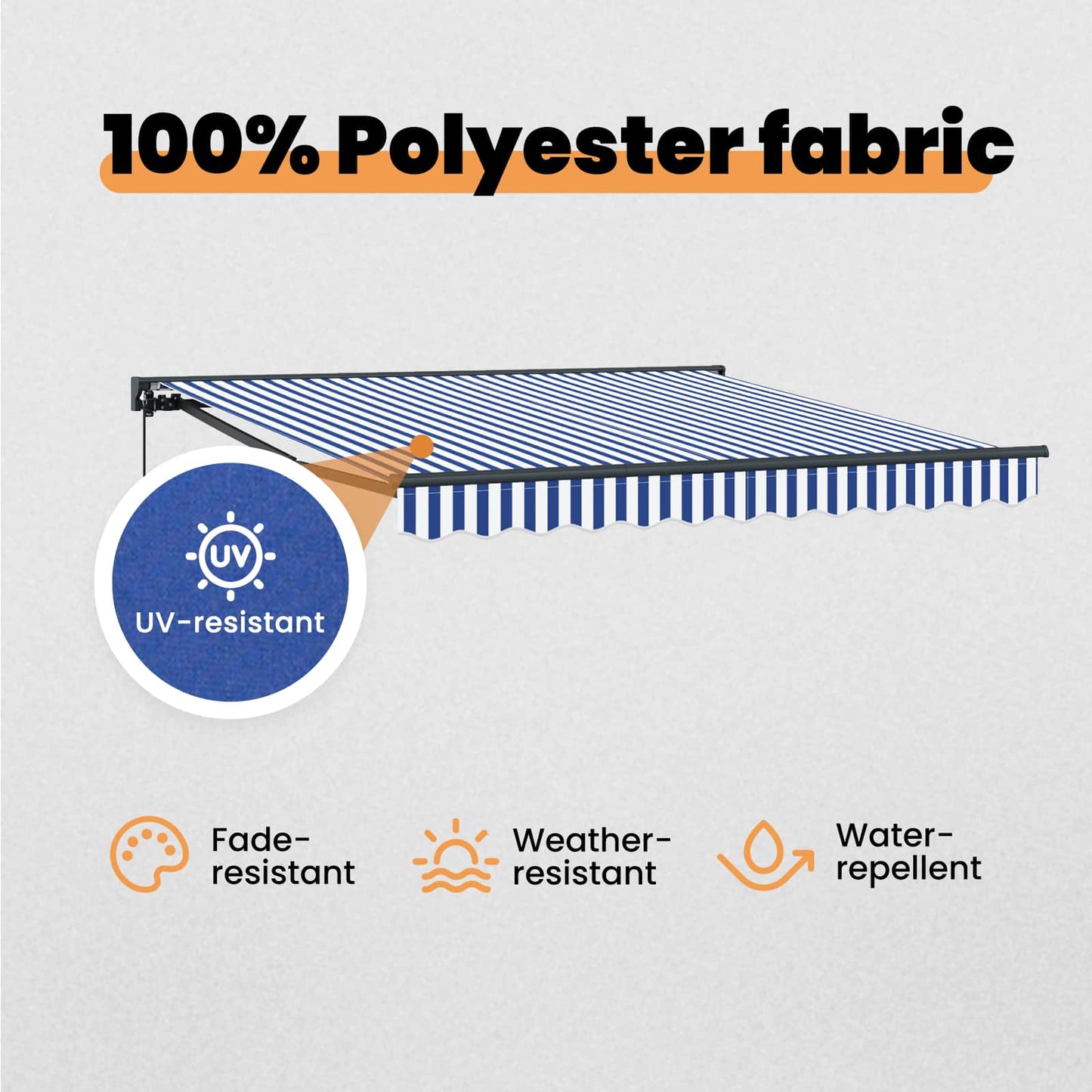 Awning Frame Blue and White 300 x 250 cm