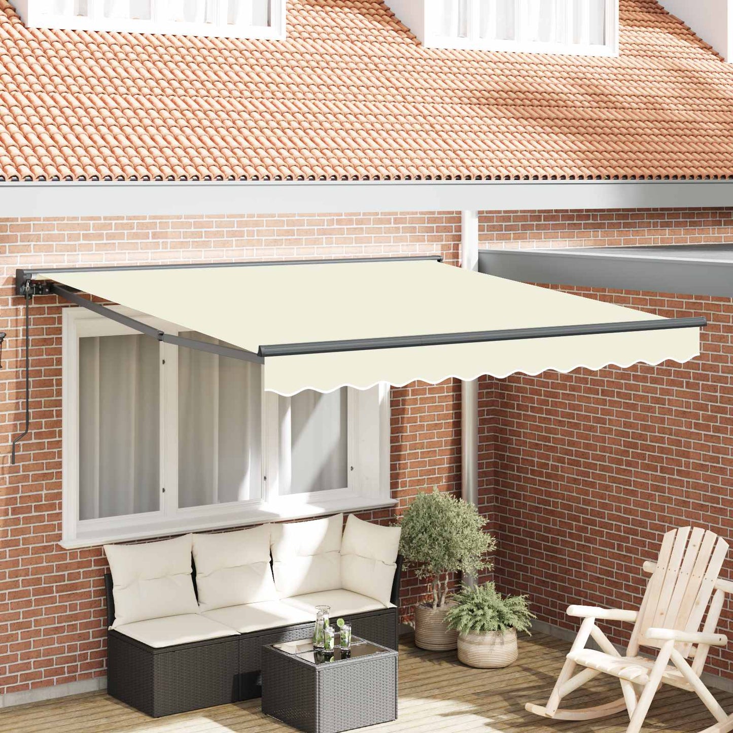 Awning Frame Cream 300 x 250 cm Polyester with PU coating