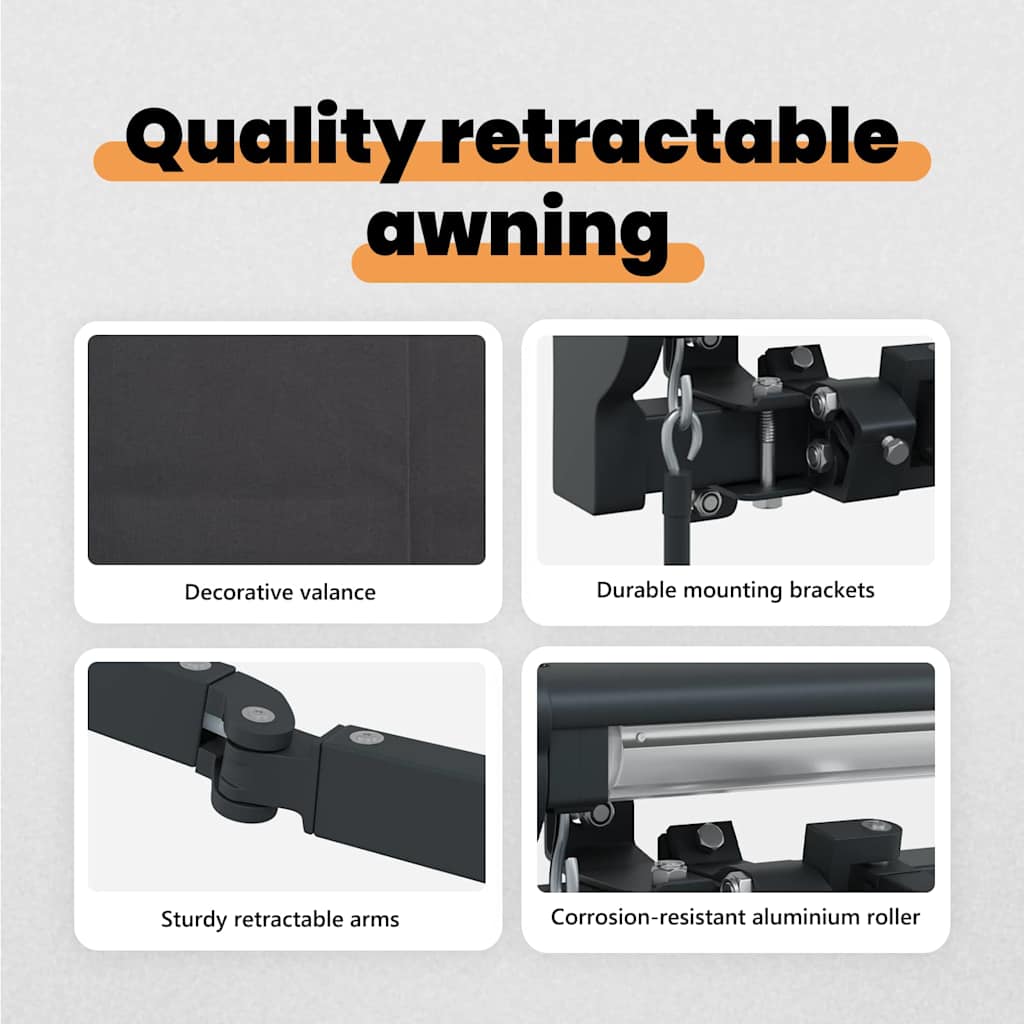 Awning Frame Anthracite 300 x 250 cm Polyester with PU coating