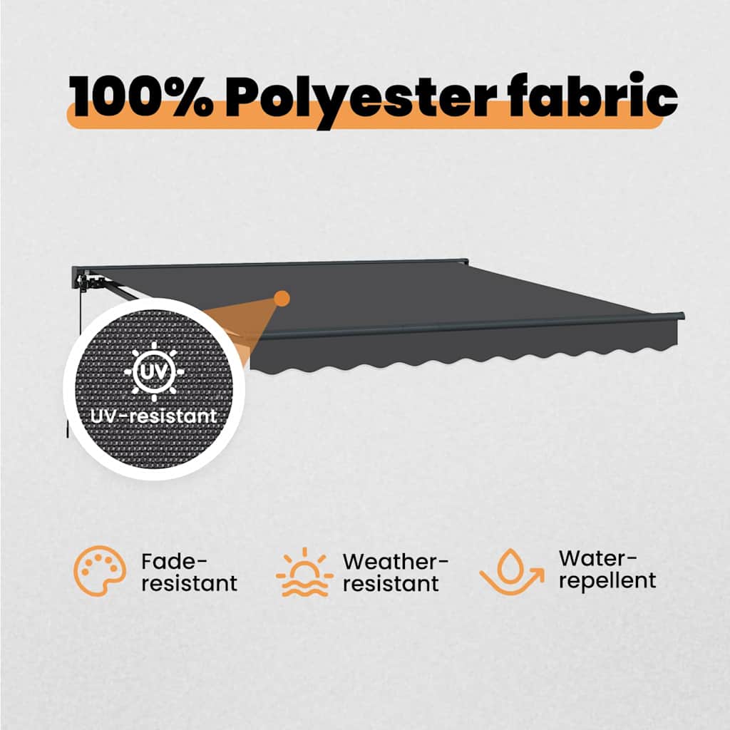 Awning Frame Anthracite 300 x 250 cm Polyester with PU coating