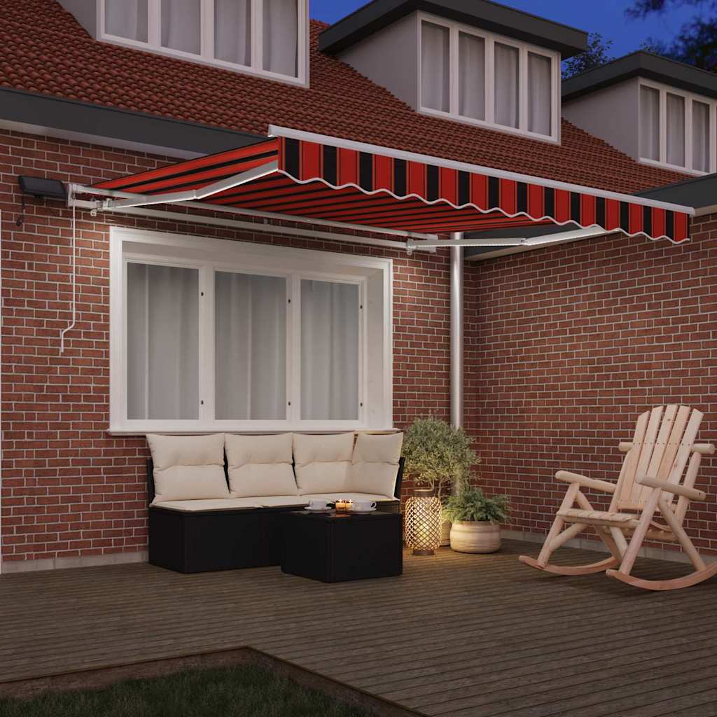 Retractable Awning Manual Orange and brown 300 x 250 cm