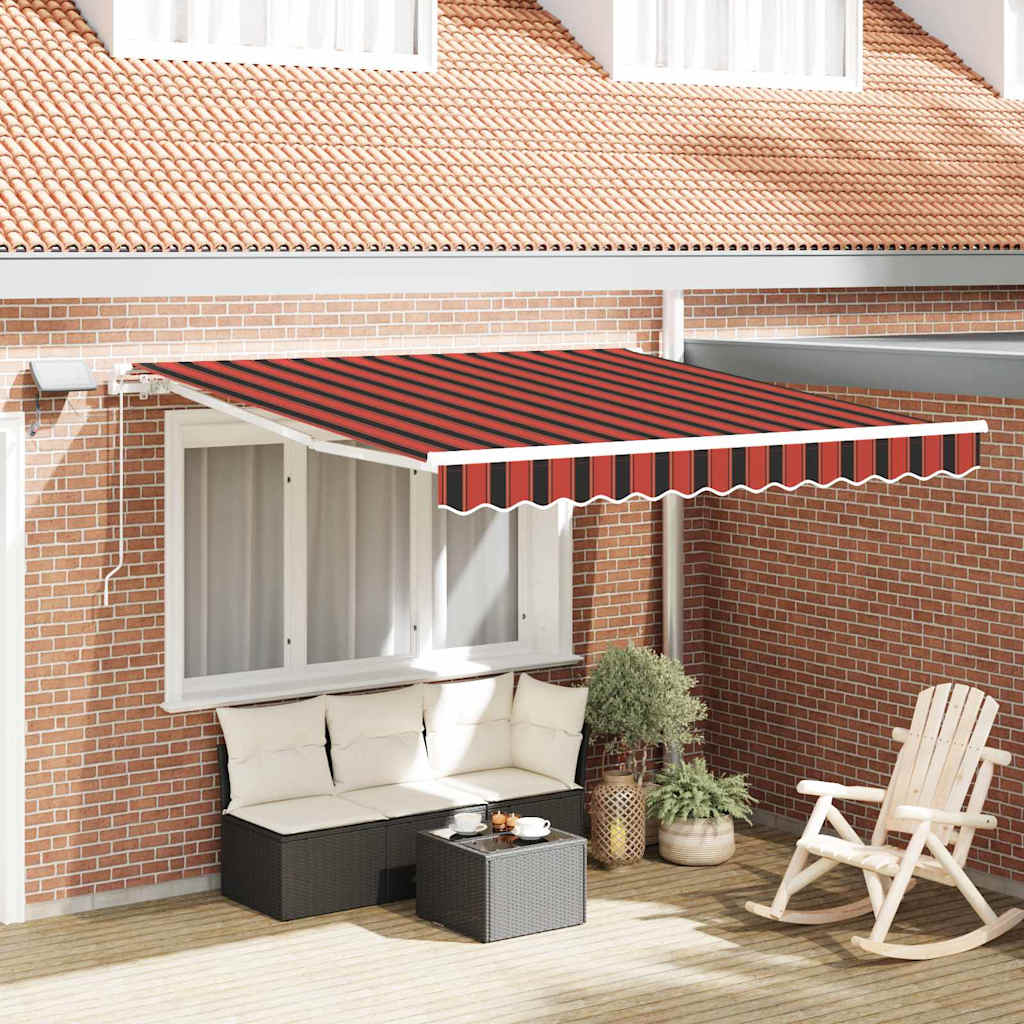 Retractable Awning Manual Orange and brown 300 x 250 cm