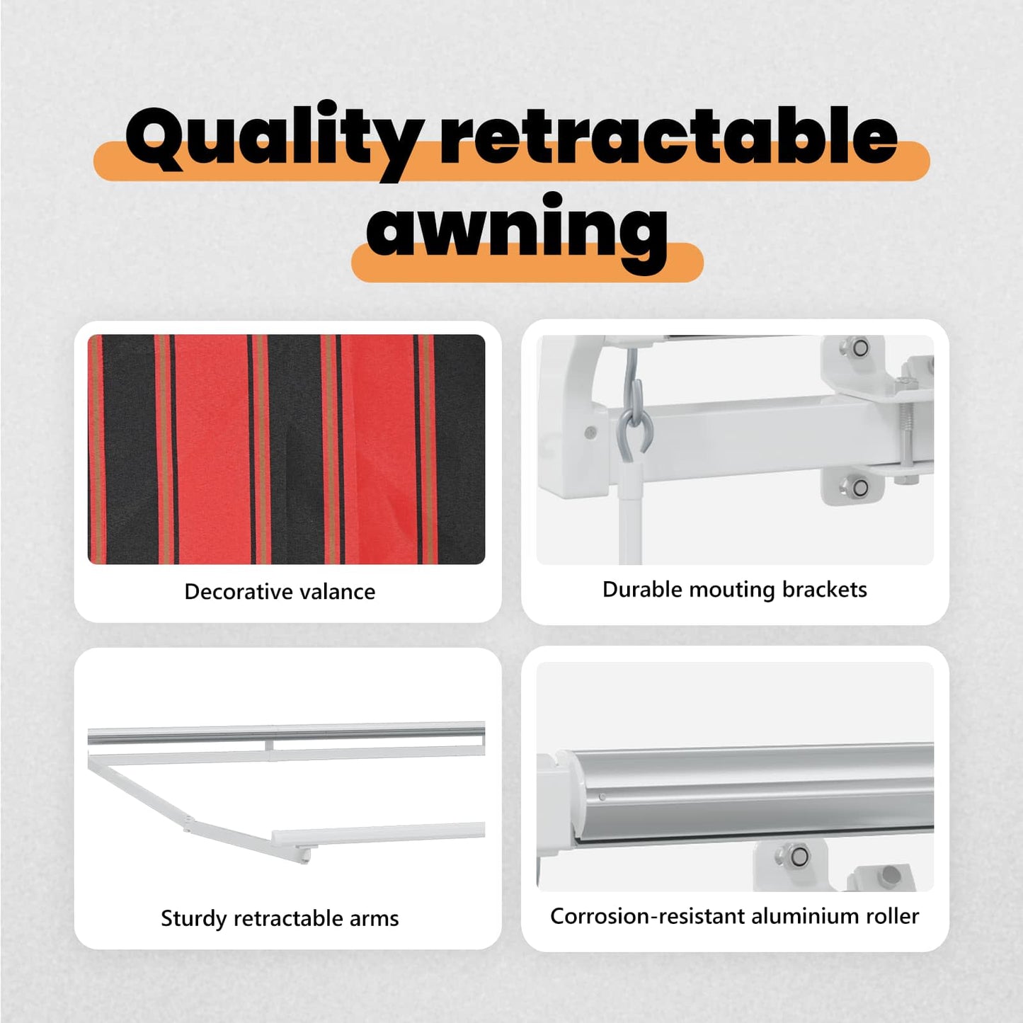 Retractable Awning Orange and brown 300 x 250 cm