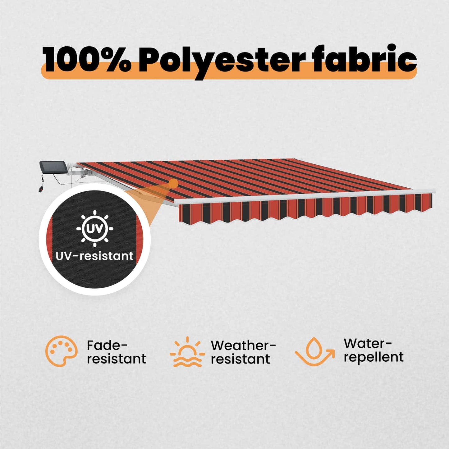 Retractable Awning Orange and brown 300 x 250 cm
