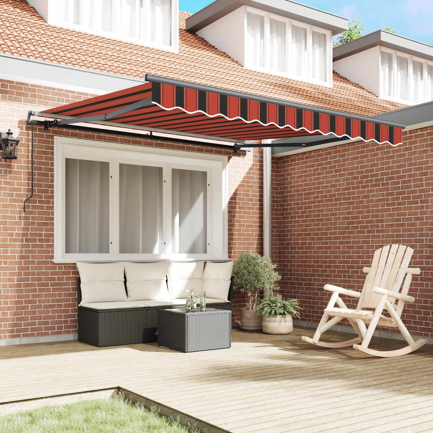 Retractable Awning Orange and brown 300 x 250 cm