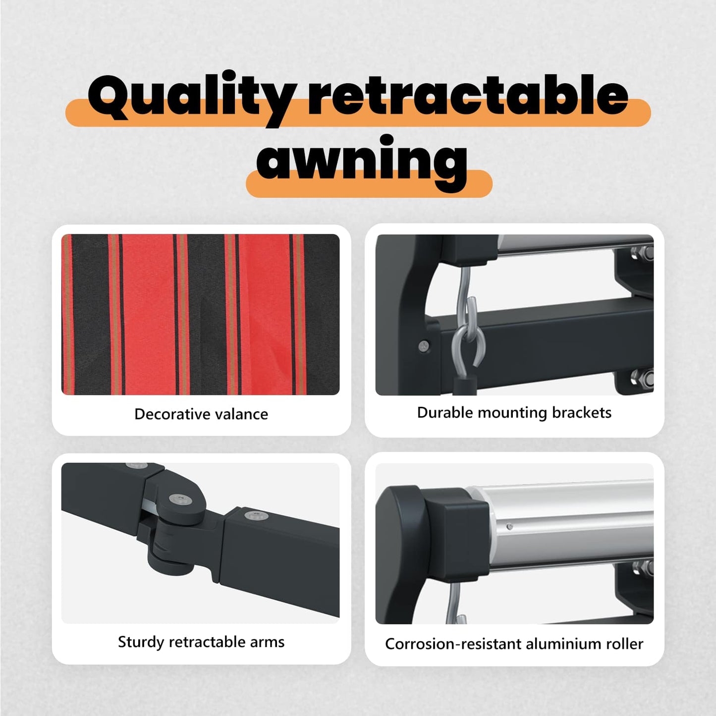 Retractable Awning Orange and brown 300 x 250 cm