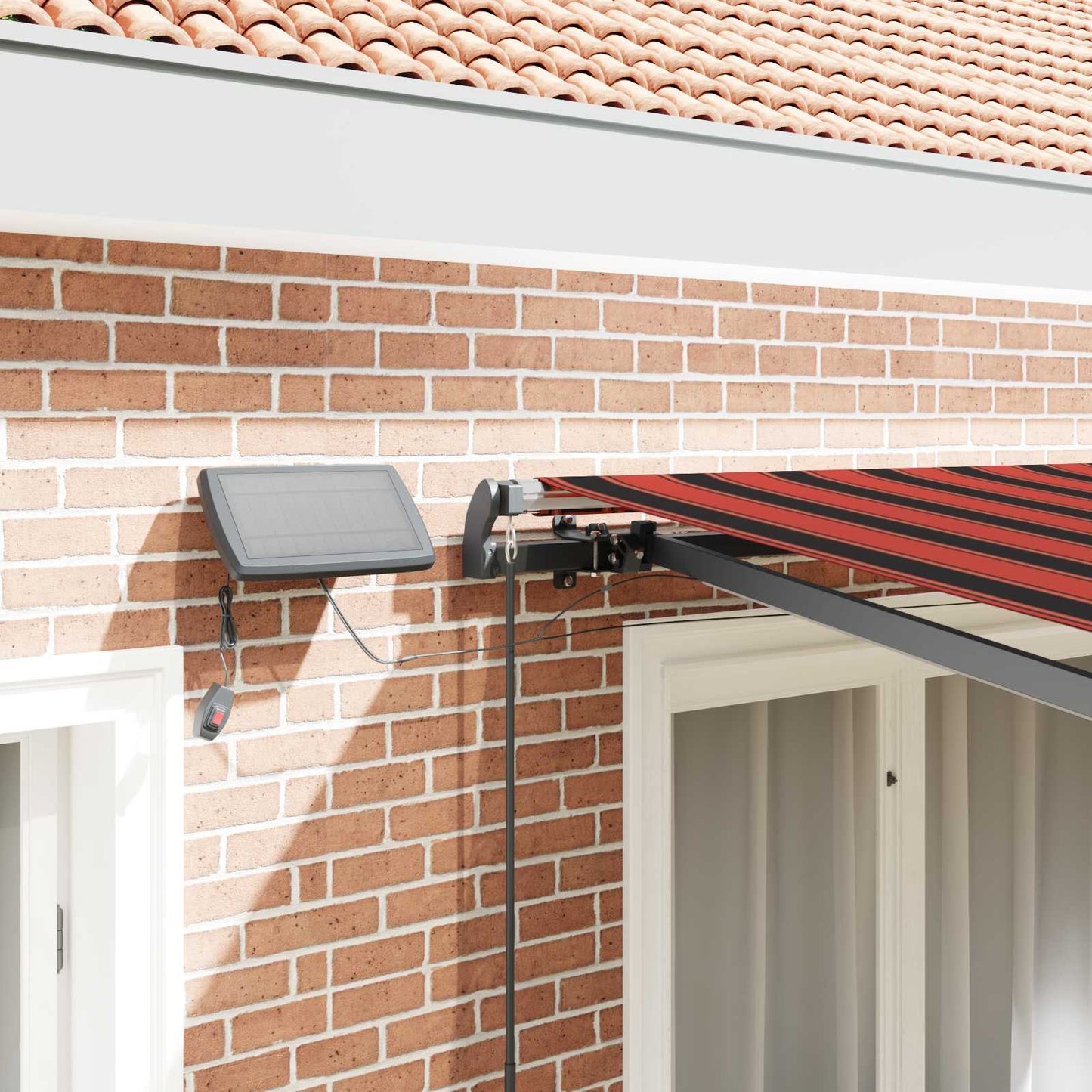 Retractable Awning Manual Orange and brown 300 x 250 cm Fabric