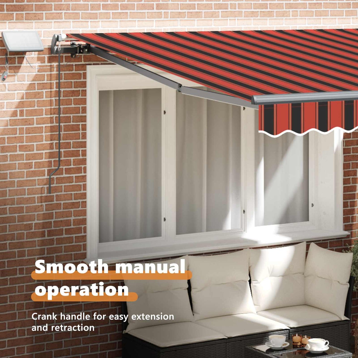 Retractable Awning Orange and brown 300 x 250 cm