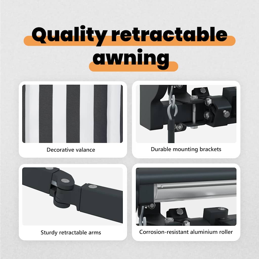 Awning Frame Anthracite and White 300 x 250 cm