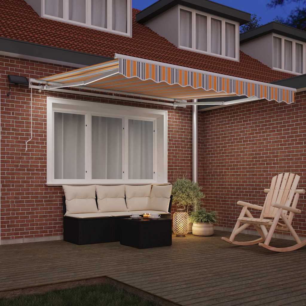 Retractable Awning Multicolour 300 x 250 cm Fabric and Steel