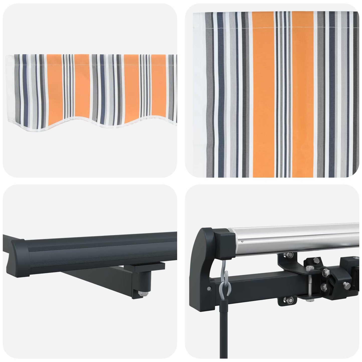 Retractable Awning Multicolour 300 x 250 cm Polyester and Steel