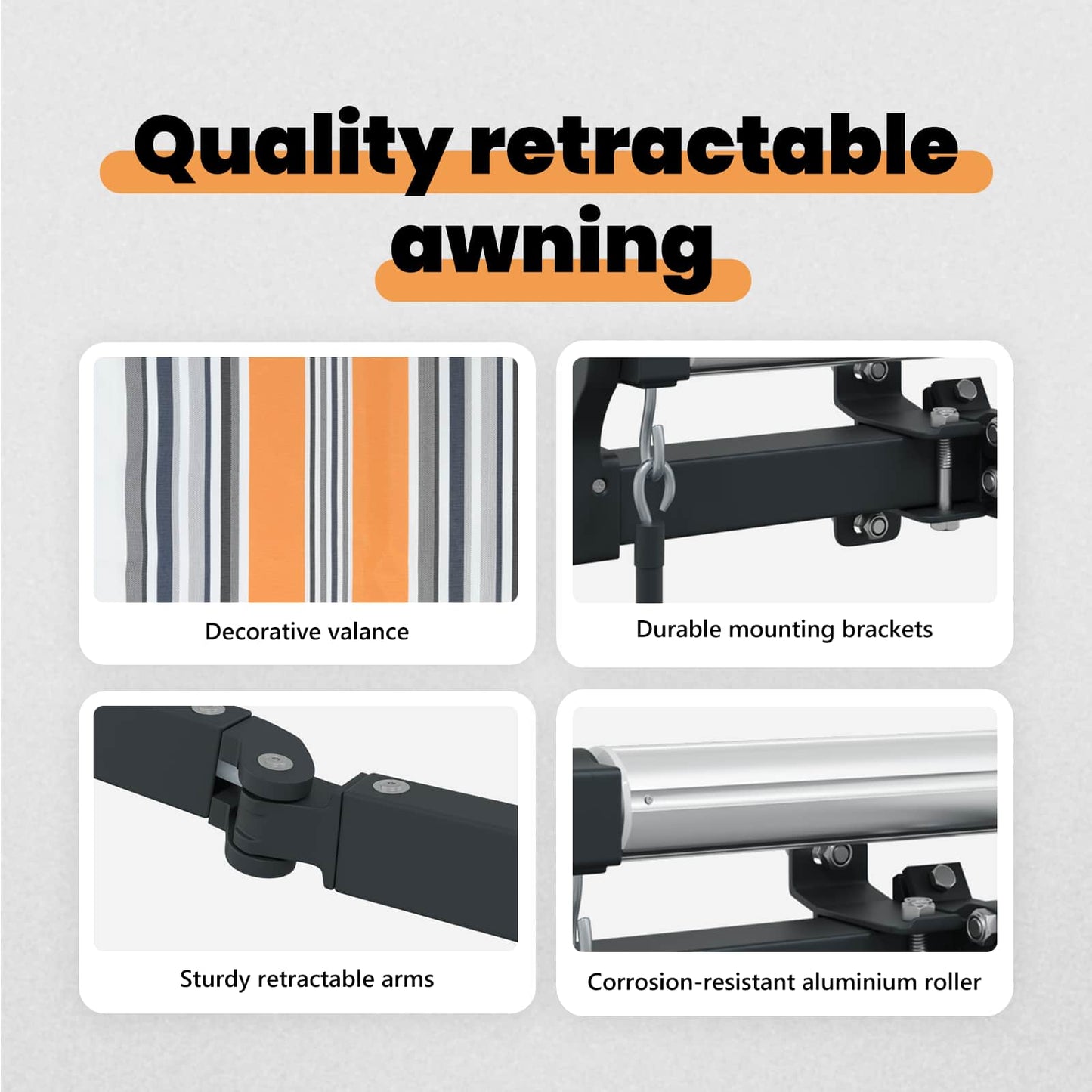 Retractable Awning Multicolour 300 x 250 cm