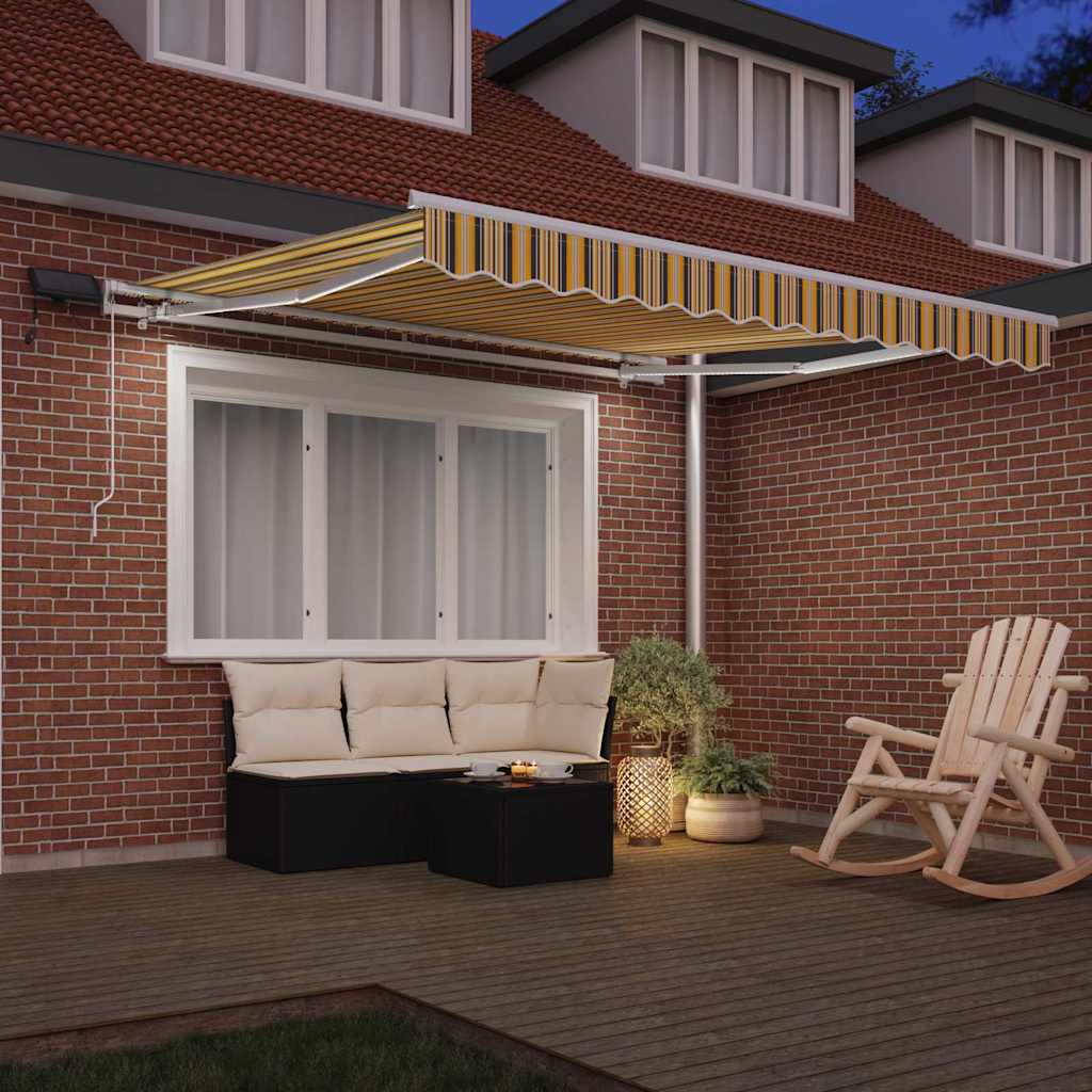 Retractable Awning Multicolour 300 x 250 cm Fabric and Steel