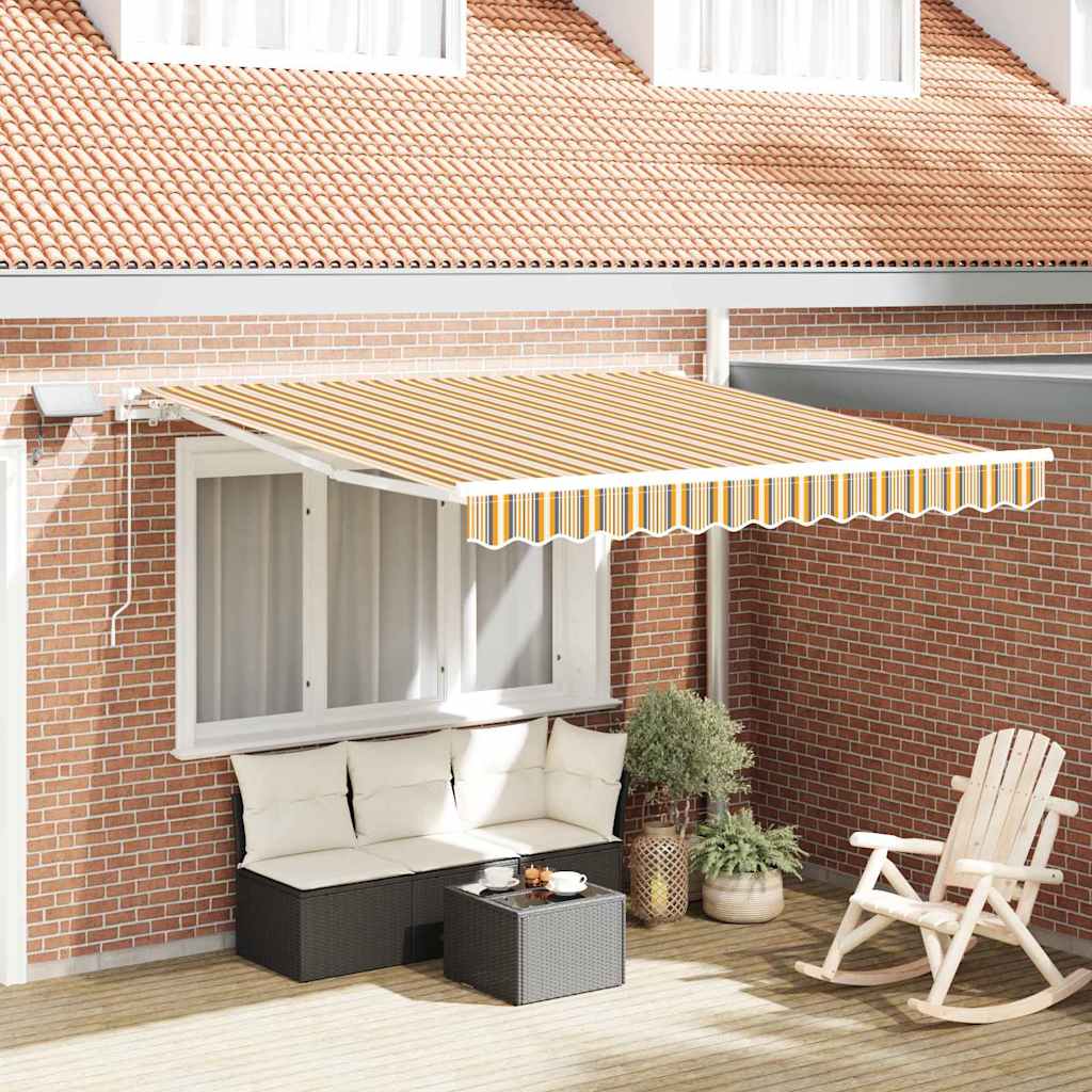 Retractable Awning Multicolour 300 x 250 cm Fabric and Steel