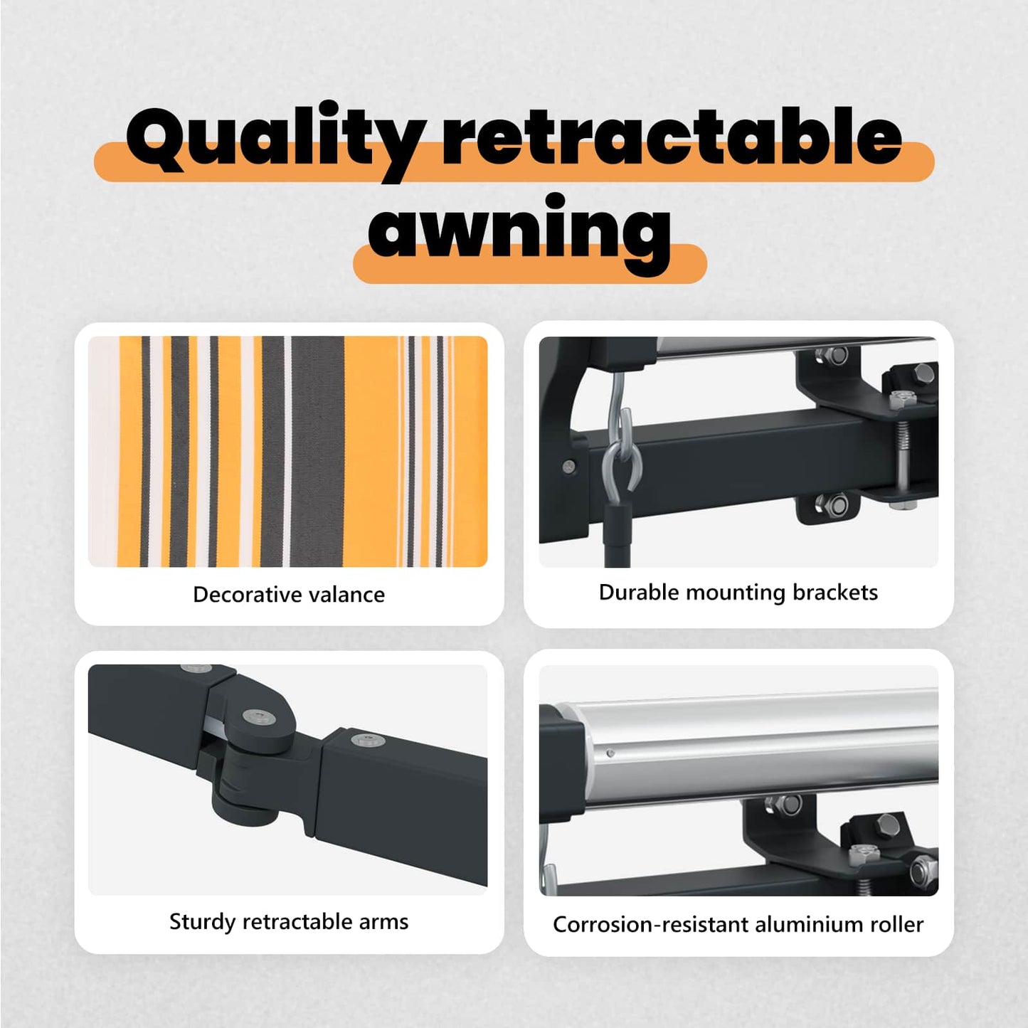 Retractable Awning Multicolour 300 x 250 cm