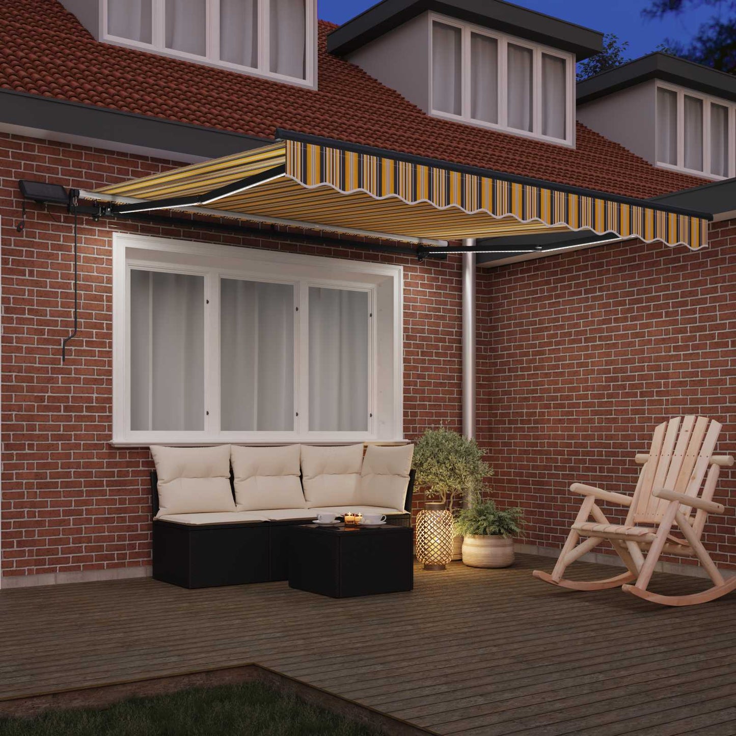 Retractable Awning Multicolour 300 x 250 cm Fabric