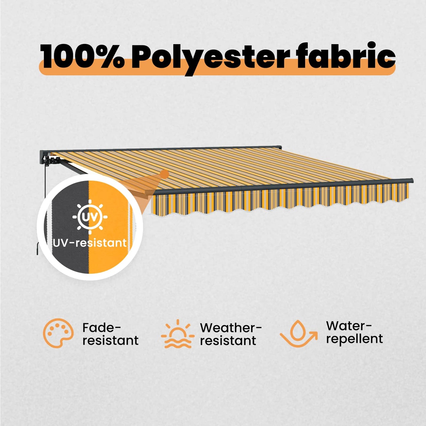 Awning Frame Yellow and Grey 300 x 250 cm
