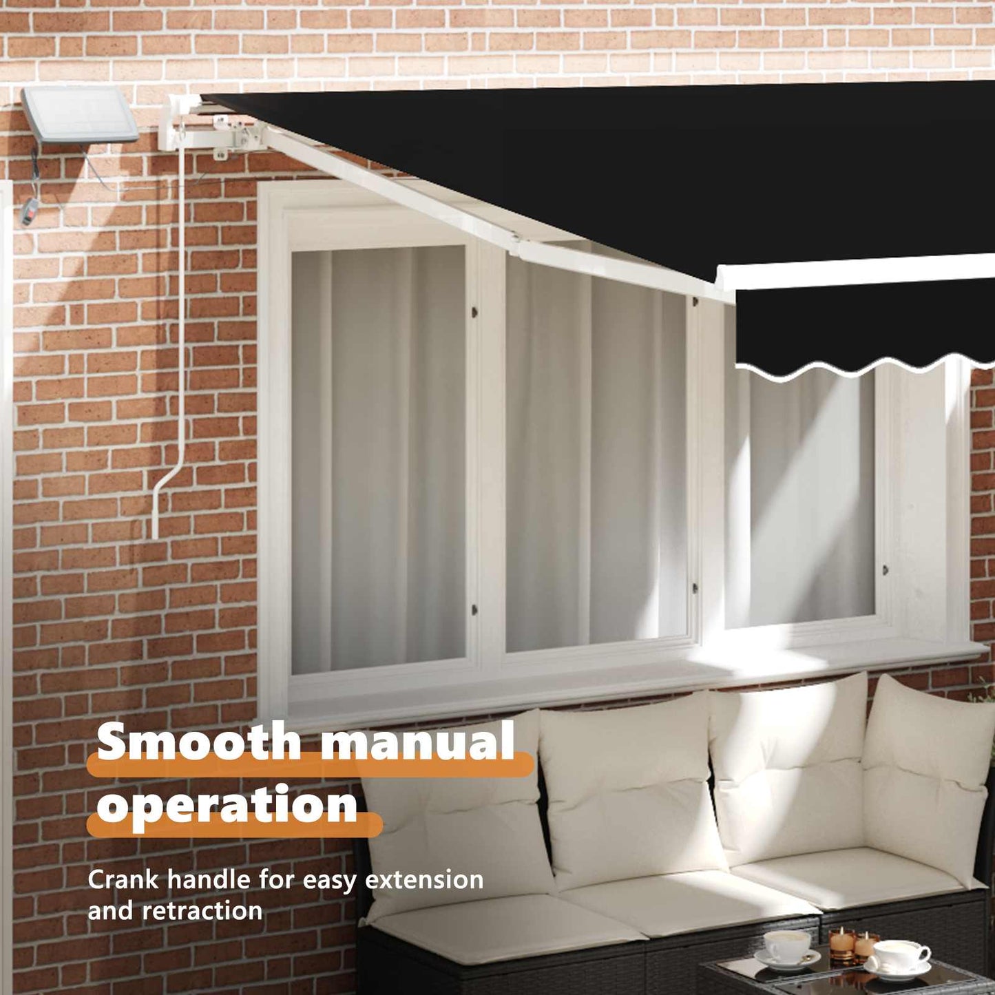 Retractable Awning Black 300 x 250 cm Fabric and Aluminium
