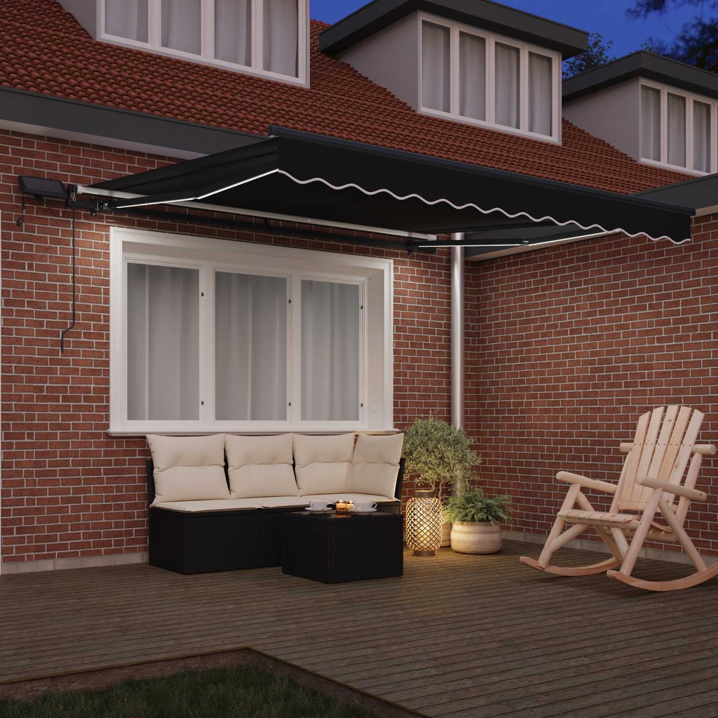Retractable Awning Black 300 x 250 cm Fabric