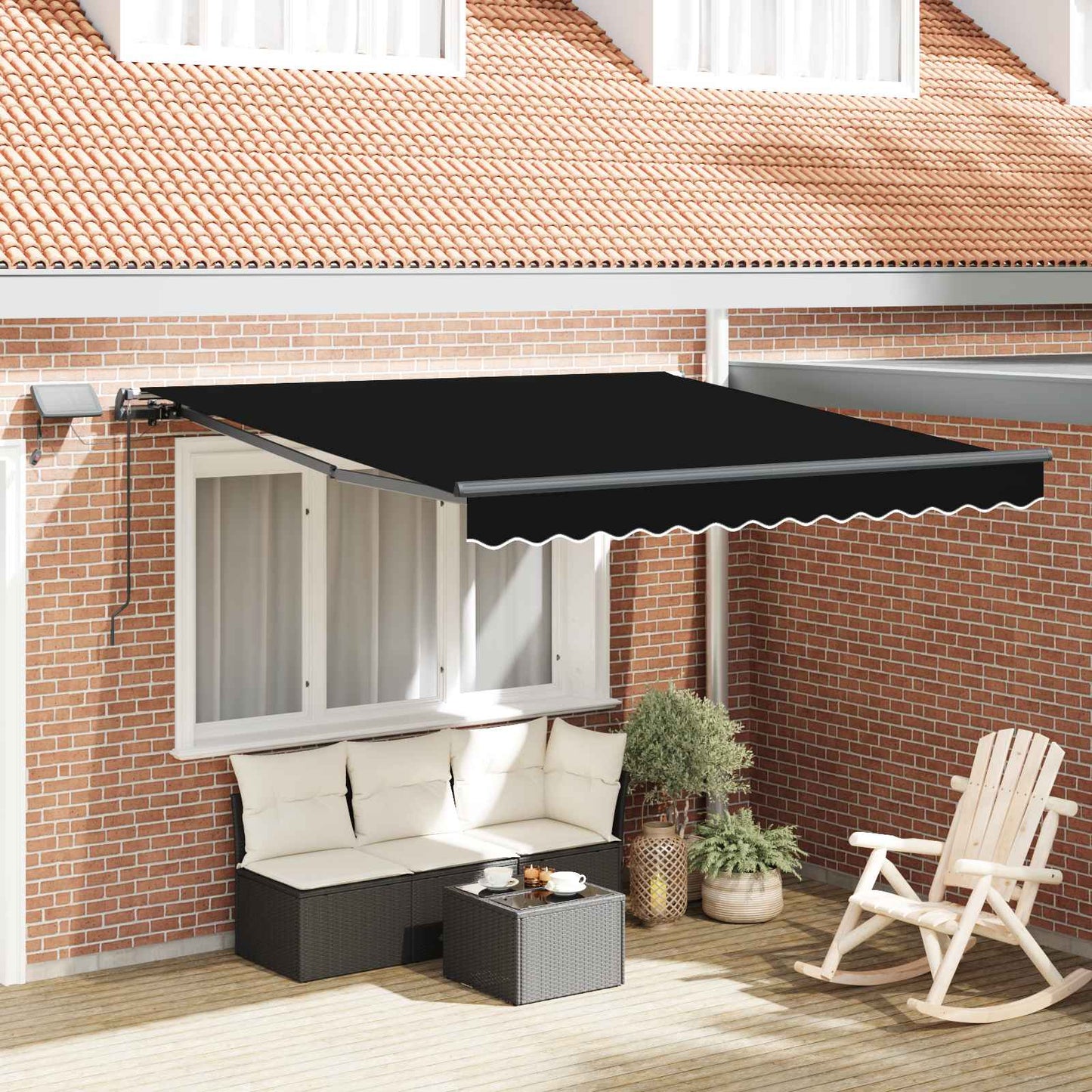 Retractable Awning Black 300 x 250 cm Fabric