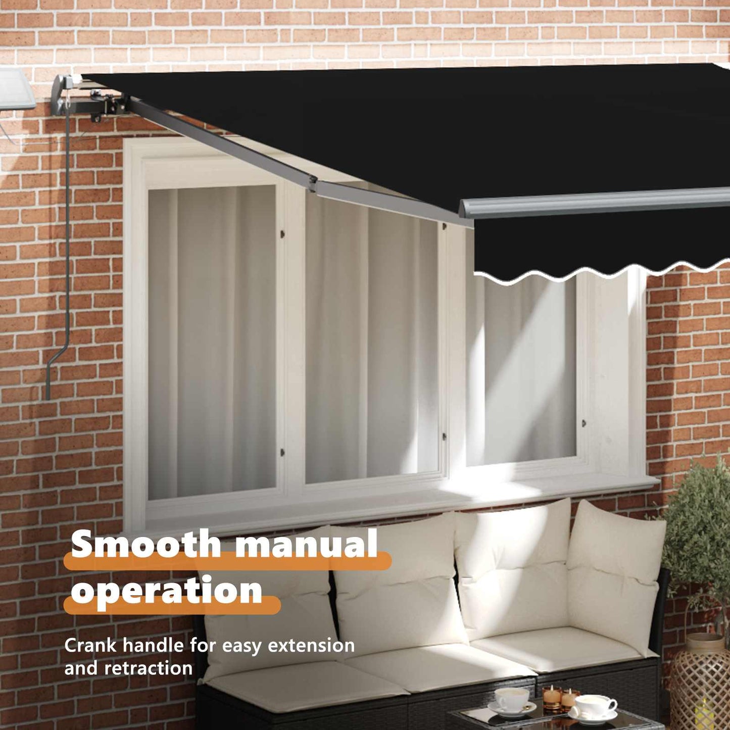 Retractable Awning Black 300 x 250 cm Fabric and Aluminium