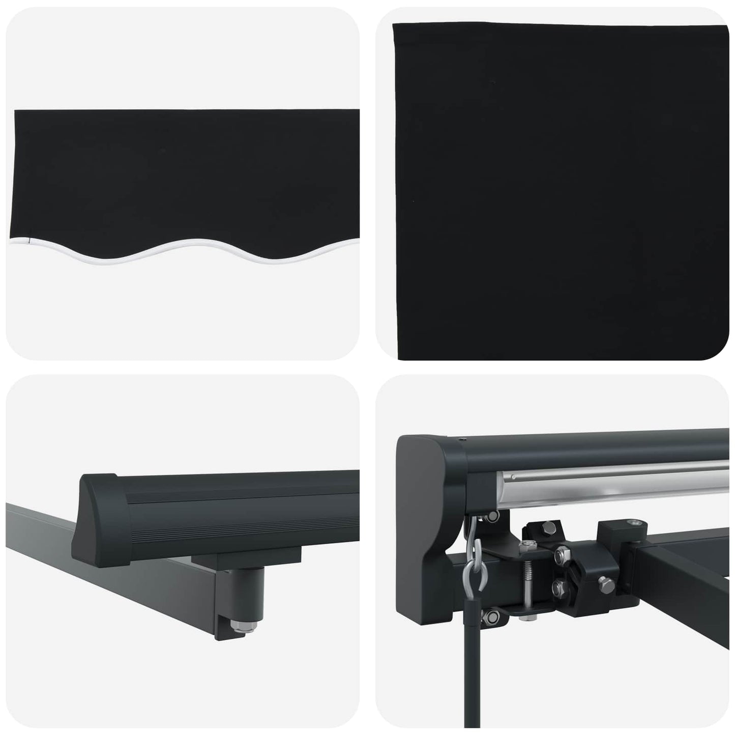 Awning Frame Black 300 x 250 cm Polyester with PU coating