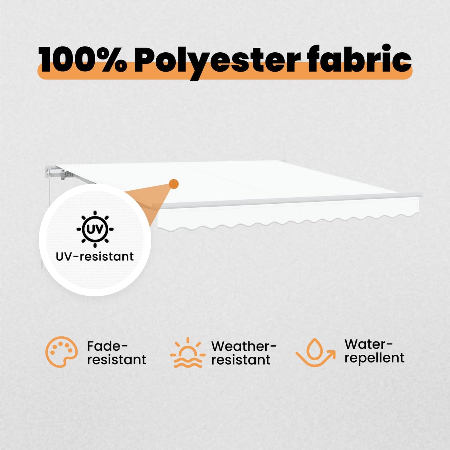 Retractable Awning White 300 x 250 x 165 cm