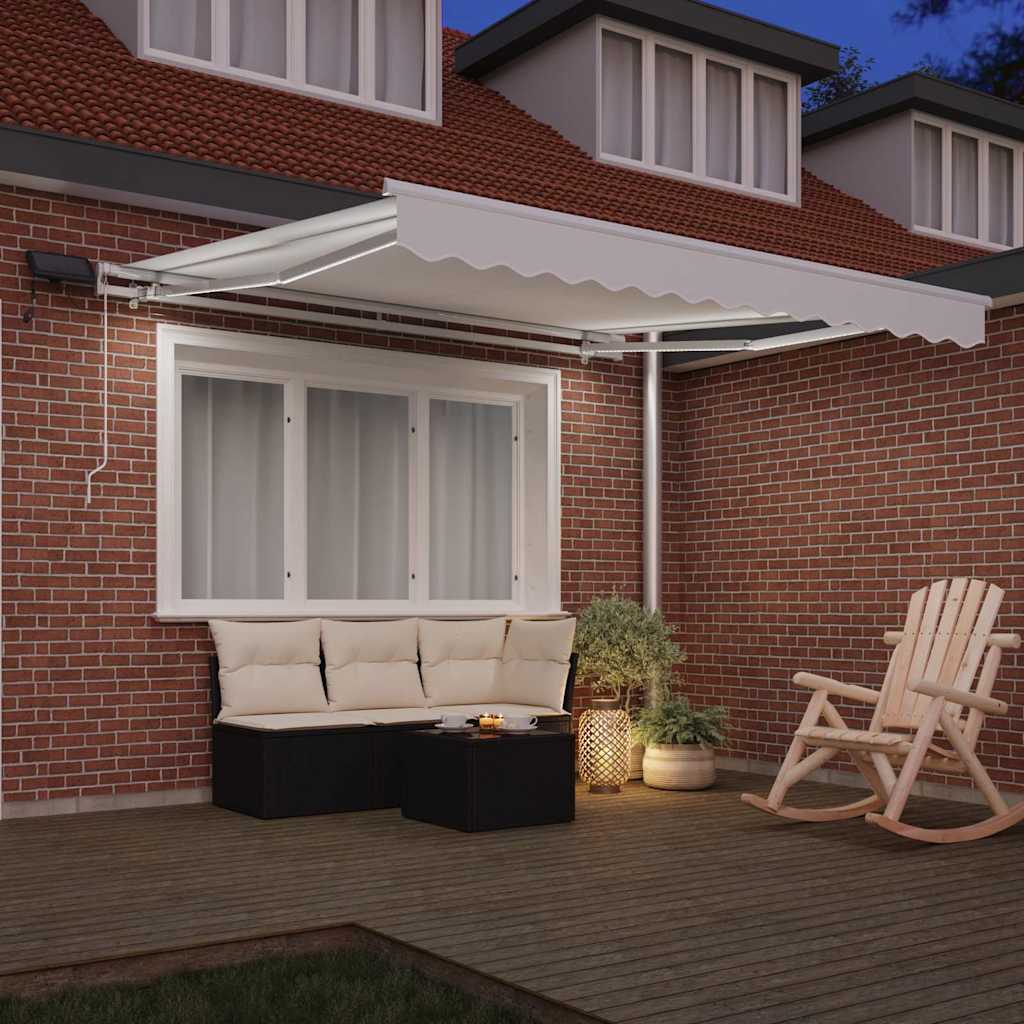Retractable Awning White 300 x 250 cm Fabric and Steel