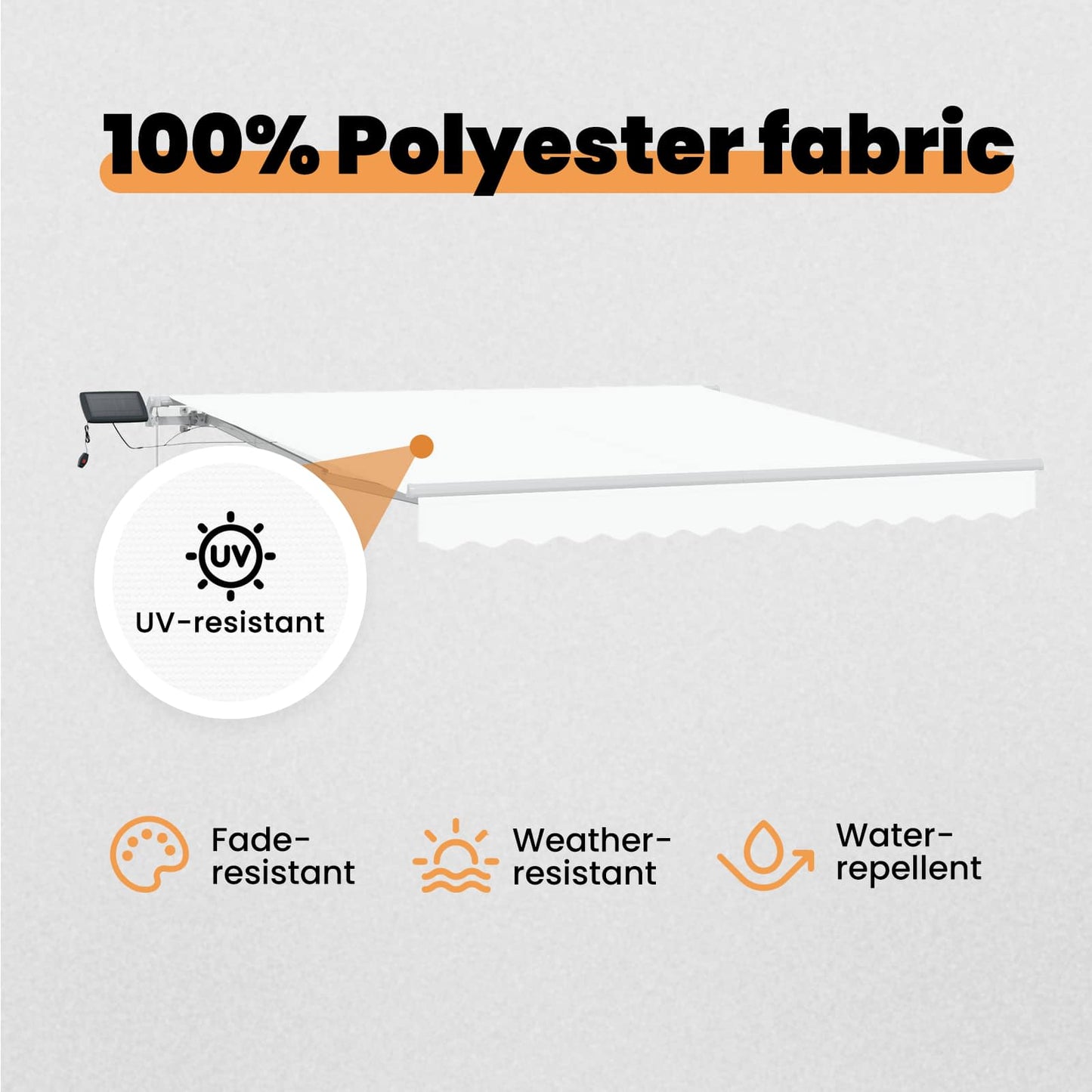 Retractable Awning White 300 x 250 cm Fabric and Aluminium