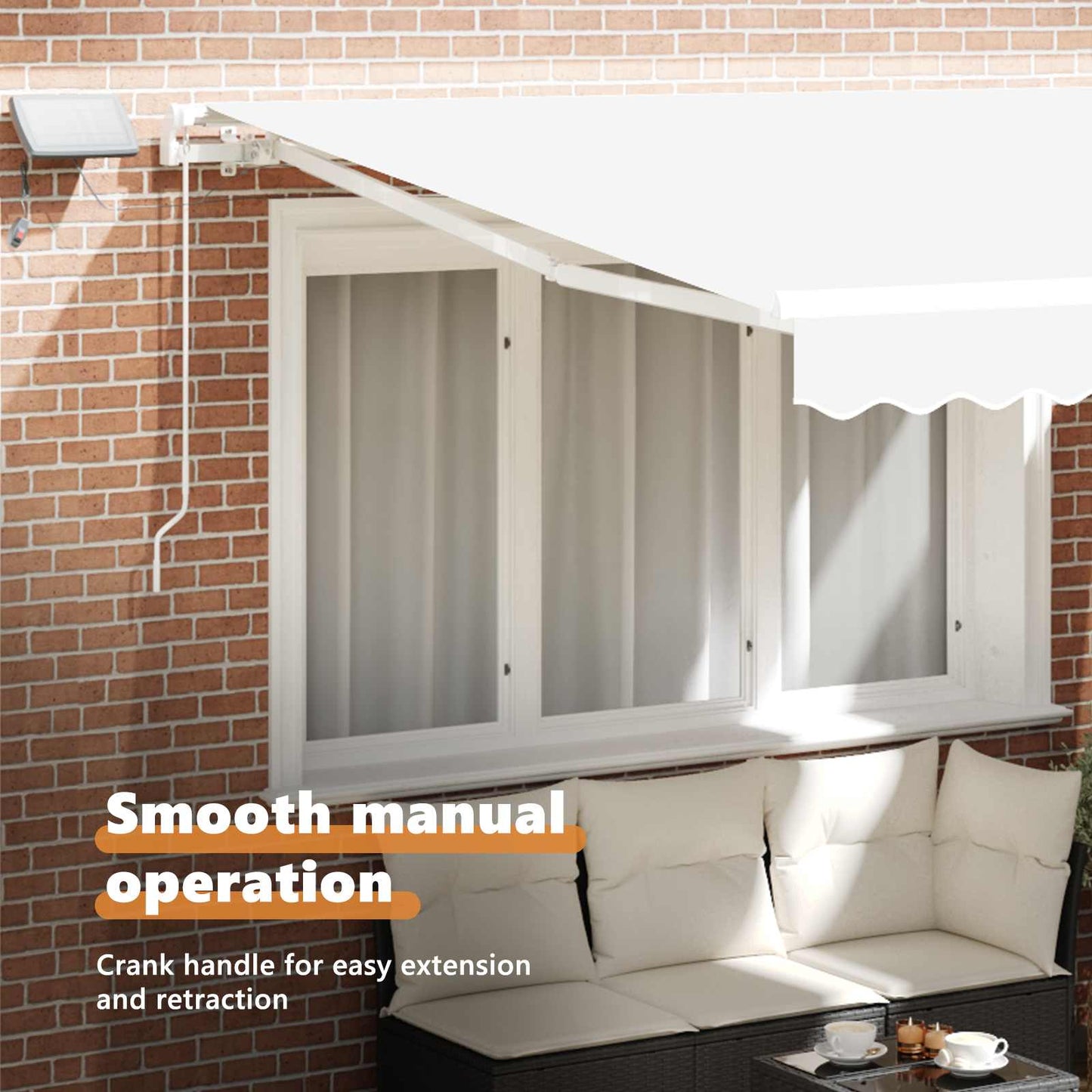 Retractable Awning White 300 x 250 cm Fabric and Aluminium